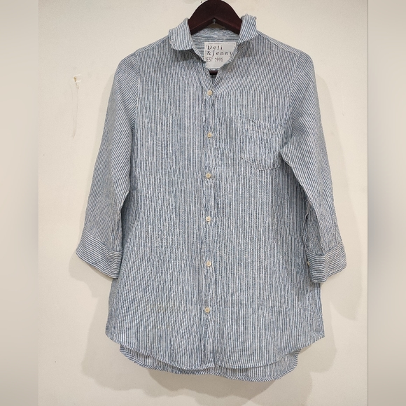 Strip linen Women Shirt - Picture 10 of 15